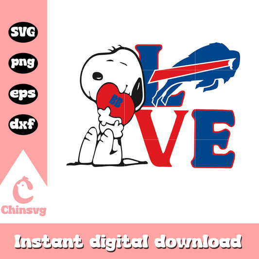 Snoopy hug heart love svg, Buffalo Bills svg, snoopy svg