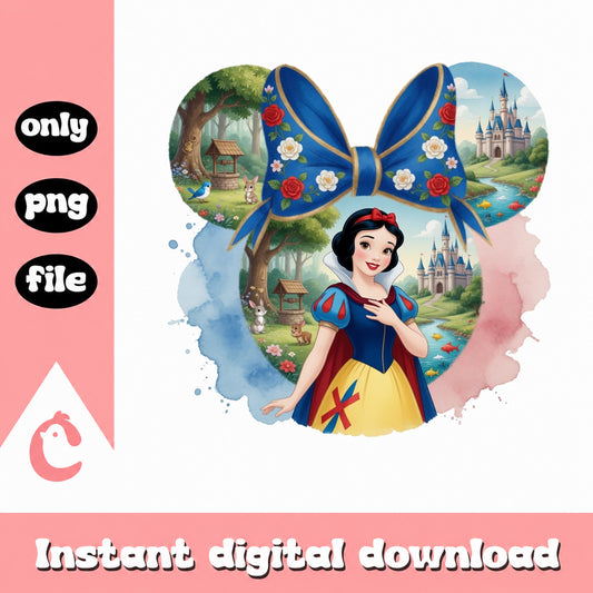 Snow White Disney Princess PNG, Mickey Ears Bow PNG, Disney PNG