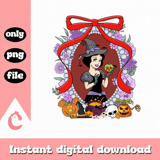 Snow White Halloween Witch PNG, Disney Princess PNG, Halloween PNG