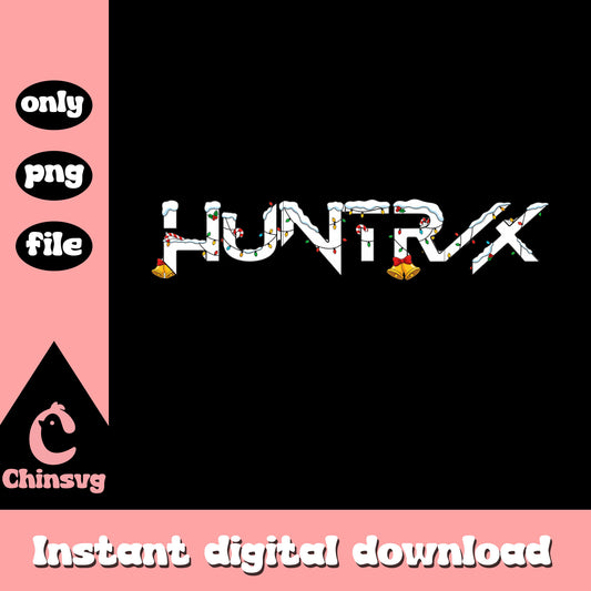 Snow huntrix christmas lights logo design png, huntrix band logo png