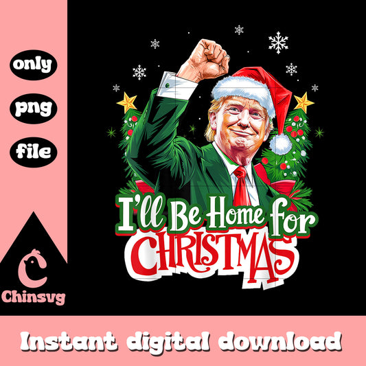 Snow i'll be home for christmas trump png, trump merry christmas​ png