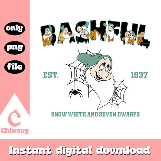 Snow white bashful character clipart png, snow white bashful png