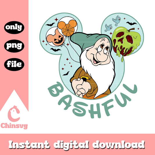 Snow white bashful in mickey ear png, bashful from snow white png