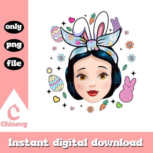 Snow white bunny ears design png, easter bunny png, disney png
