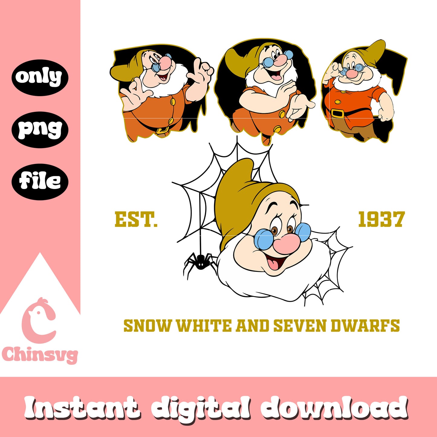 Snow white doc character design png, snow white doc png