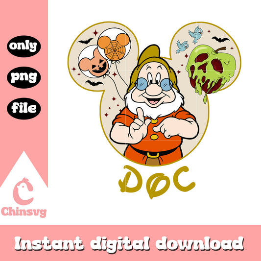Snow white doc in mickey ear png, doc from snow white png