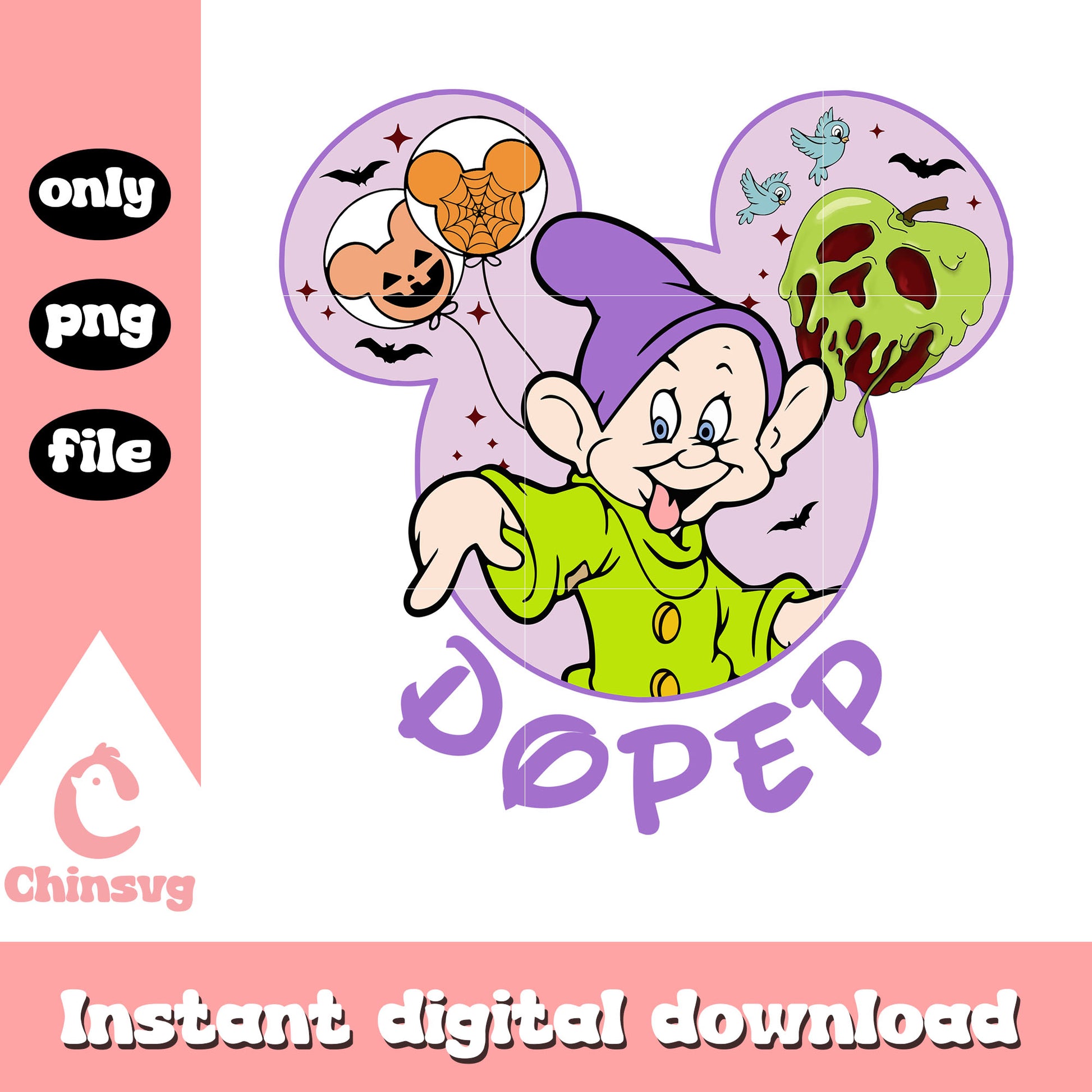 Snow white dopey in mickey ear png, dopey from snow white png