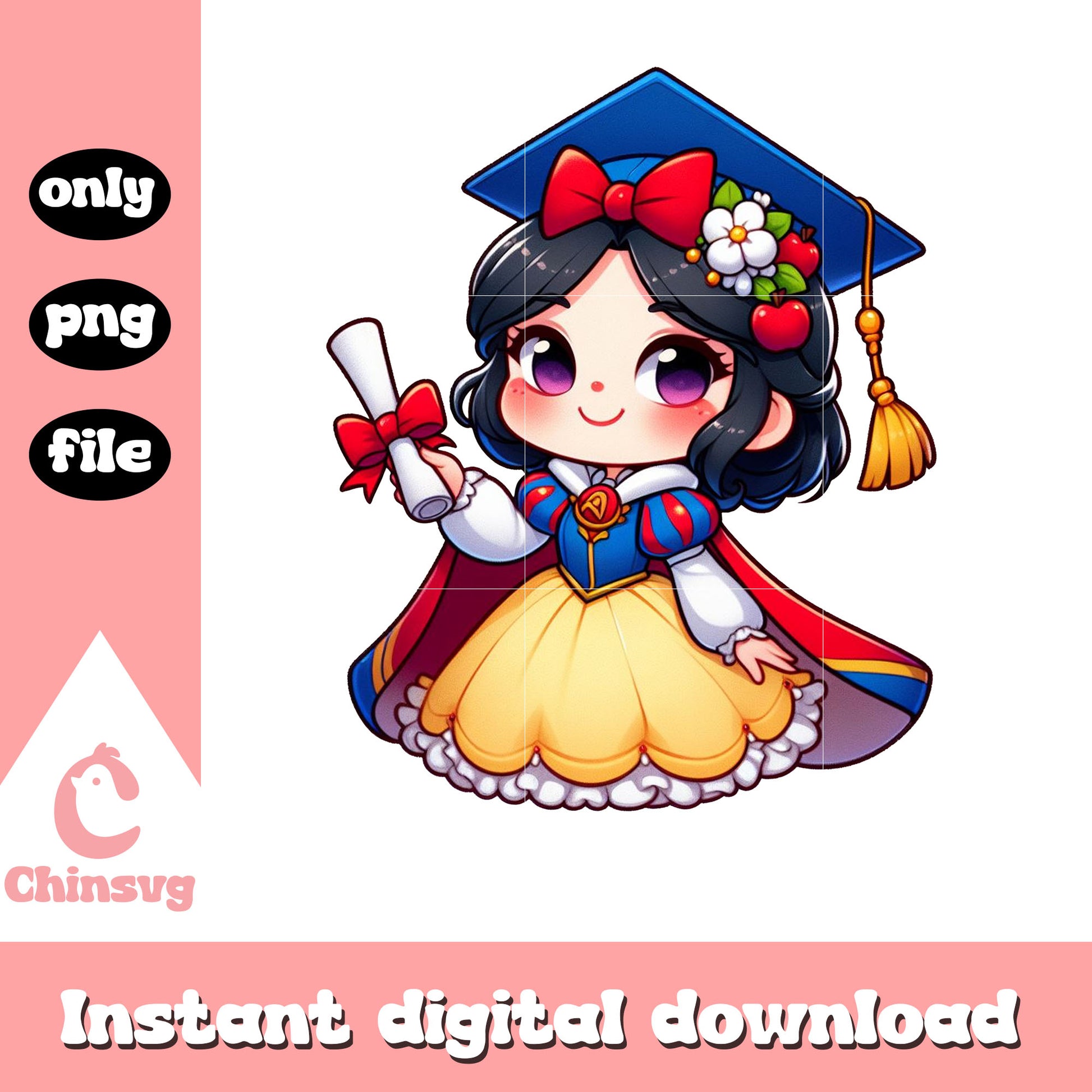 Snow white graduation png, disney princess snow white png