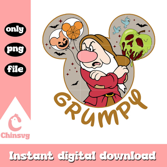 Snow white grumpy in mickey ear png, grumpy from snow white png