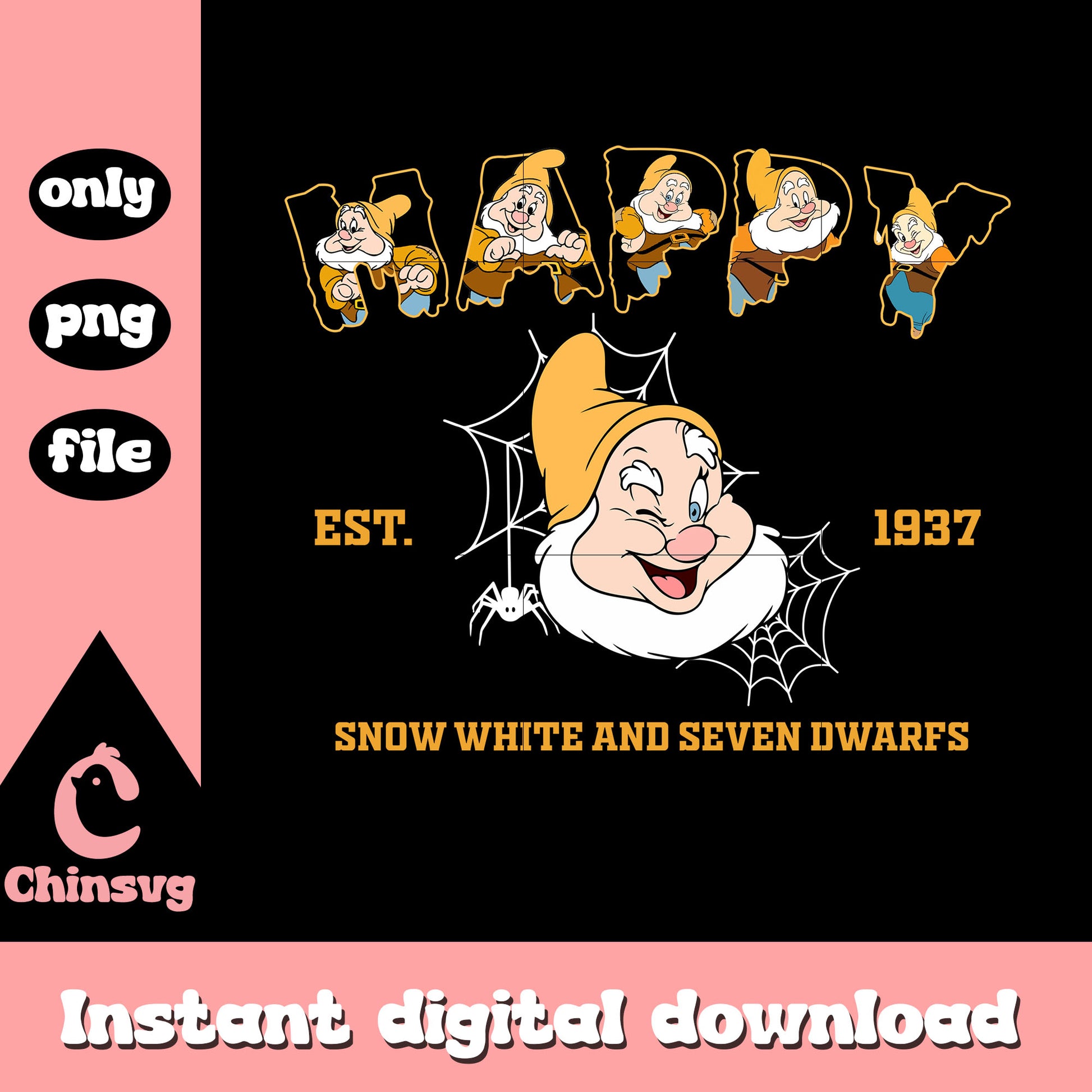 Snow white happy character clipart png, happy of snow white png