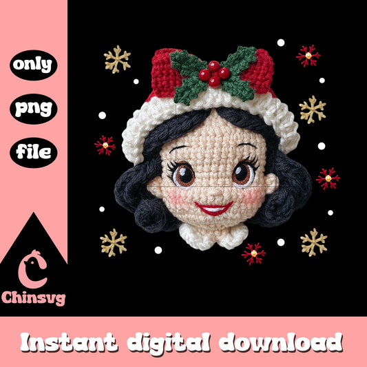 Snow white head patchwork png, snow white princess png