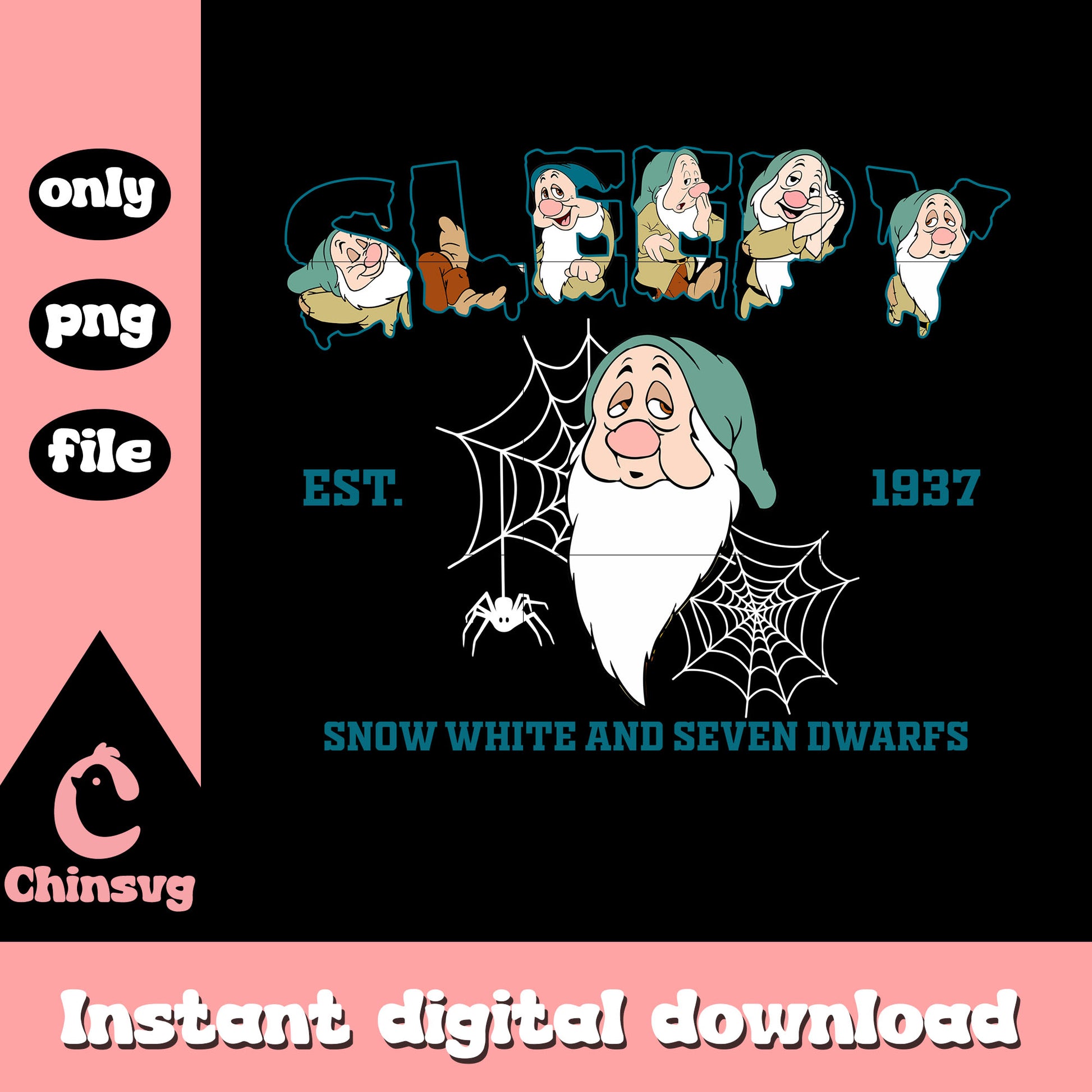 Snow white sleepy character clipart png, snow white sleepy png