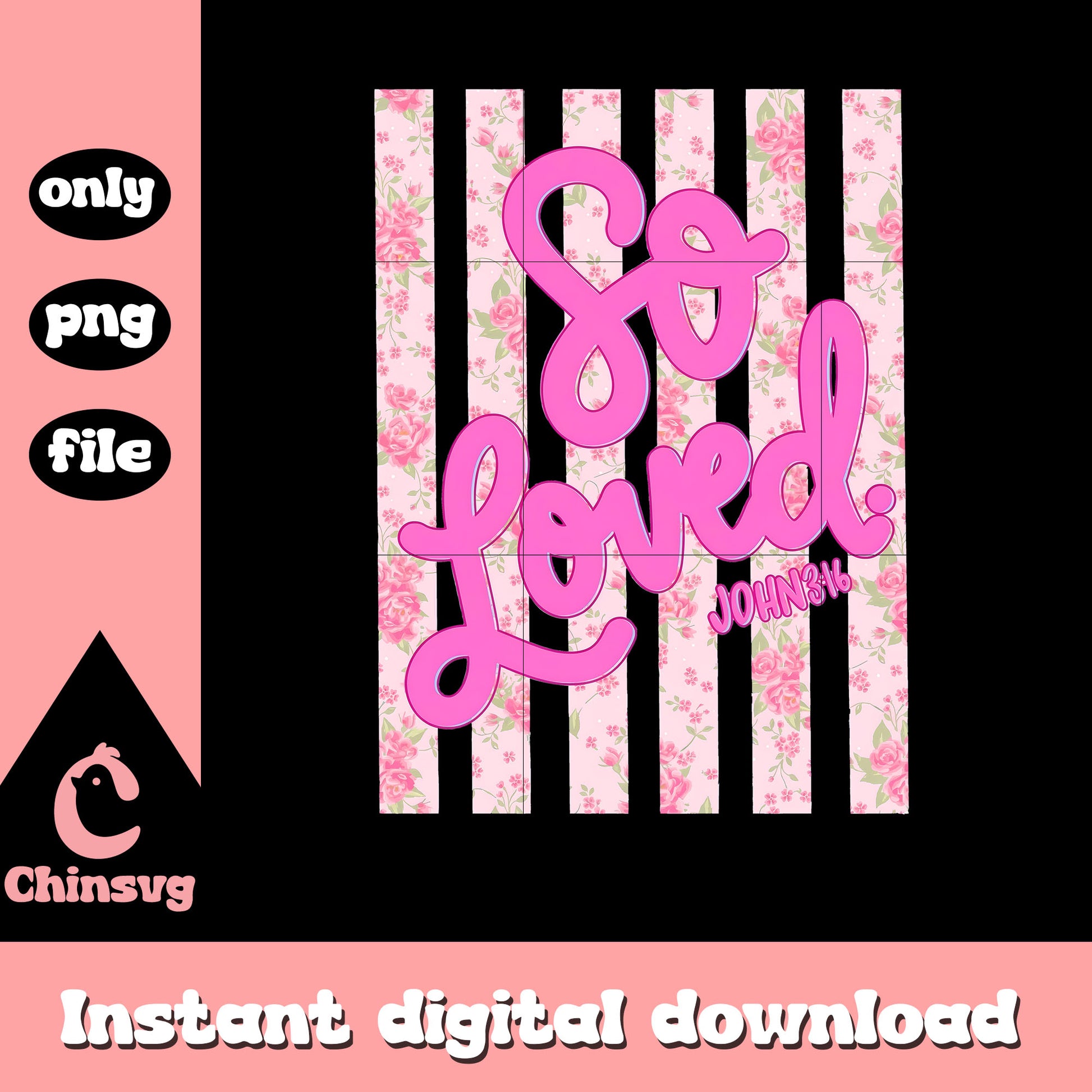 So loved flower stripes png