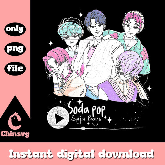 Soda pop saja boys design png, saja boys png, kpop demon hunters png