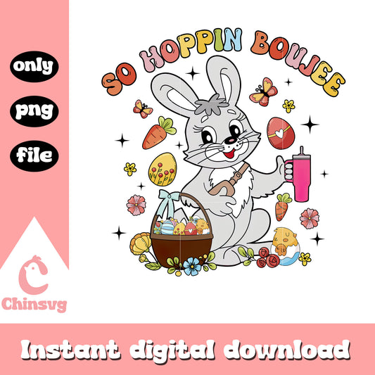So hoppin boujee cute rabbit png, easter day png, bunny png