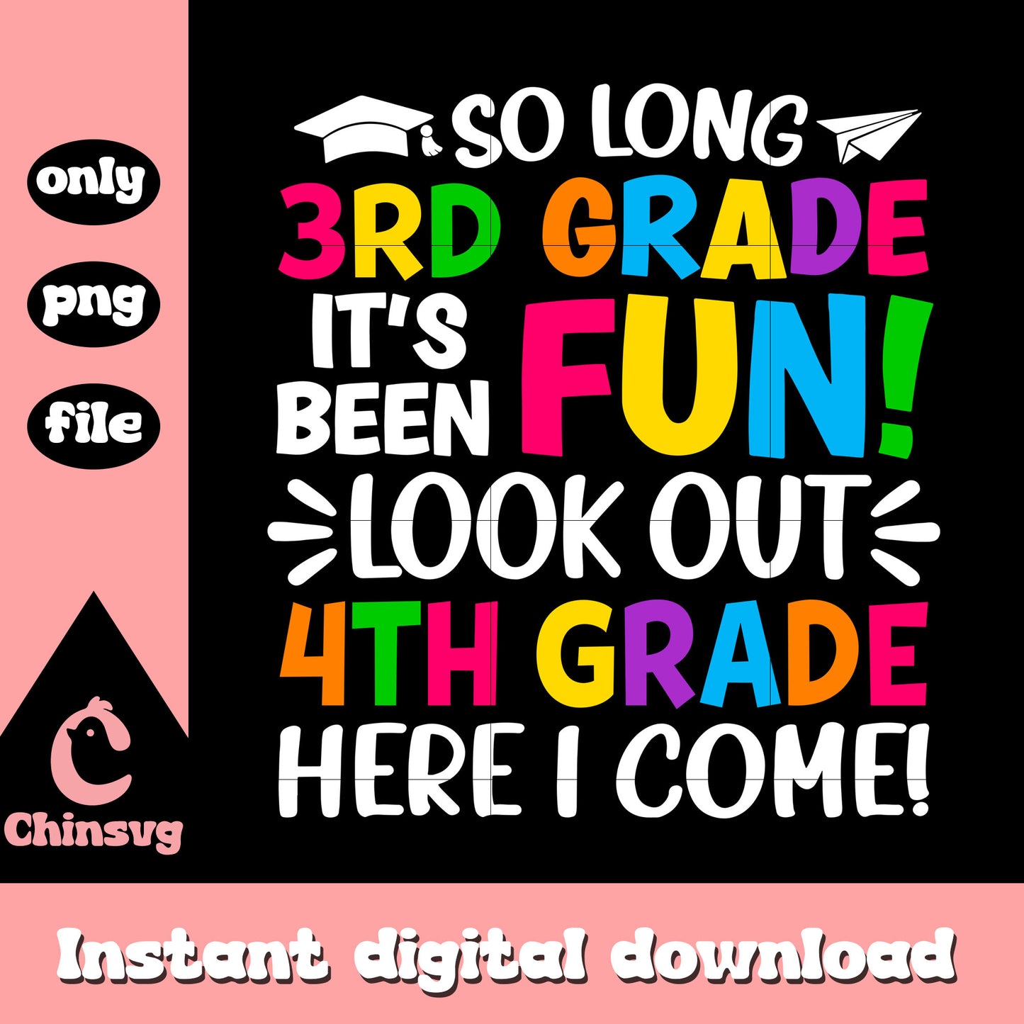 So long 3rd grade 4th grade here i come png, font design png