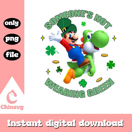 Someone's not wearing green mario png, st. patrick's day png