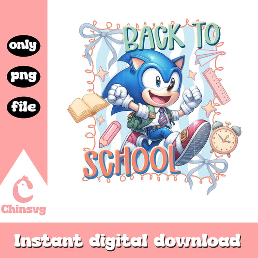 Sonic back to school coquette art png, sonic characters png