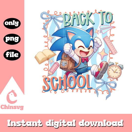 Sonic back to school coquette clipart png, sonic png