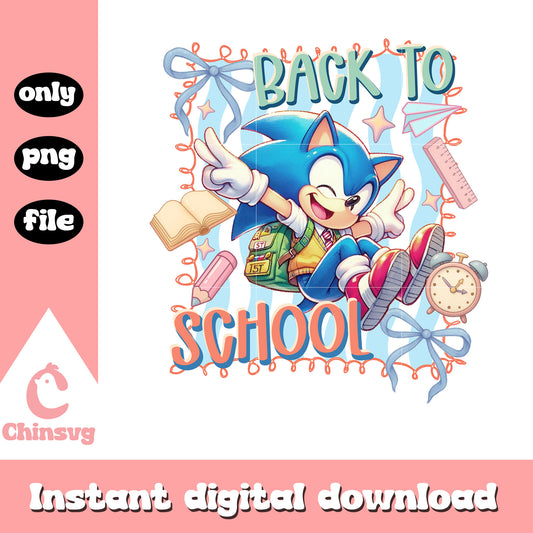 Sonic back to school coquette design png, sonic clipart png