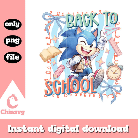 Sonic back to school coquette png, sonic the hedgehog png