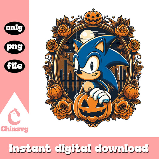 Sonic character and pumpkin png, halloween spirits png, cartoon png