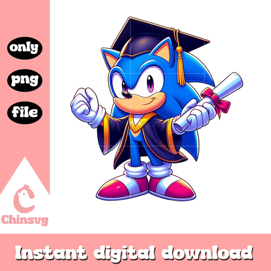 Sonic chibi graduation png, sonic png, day graduation design png