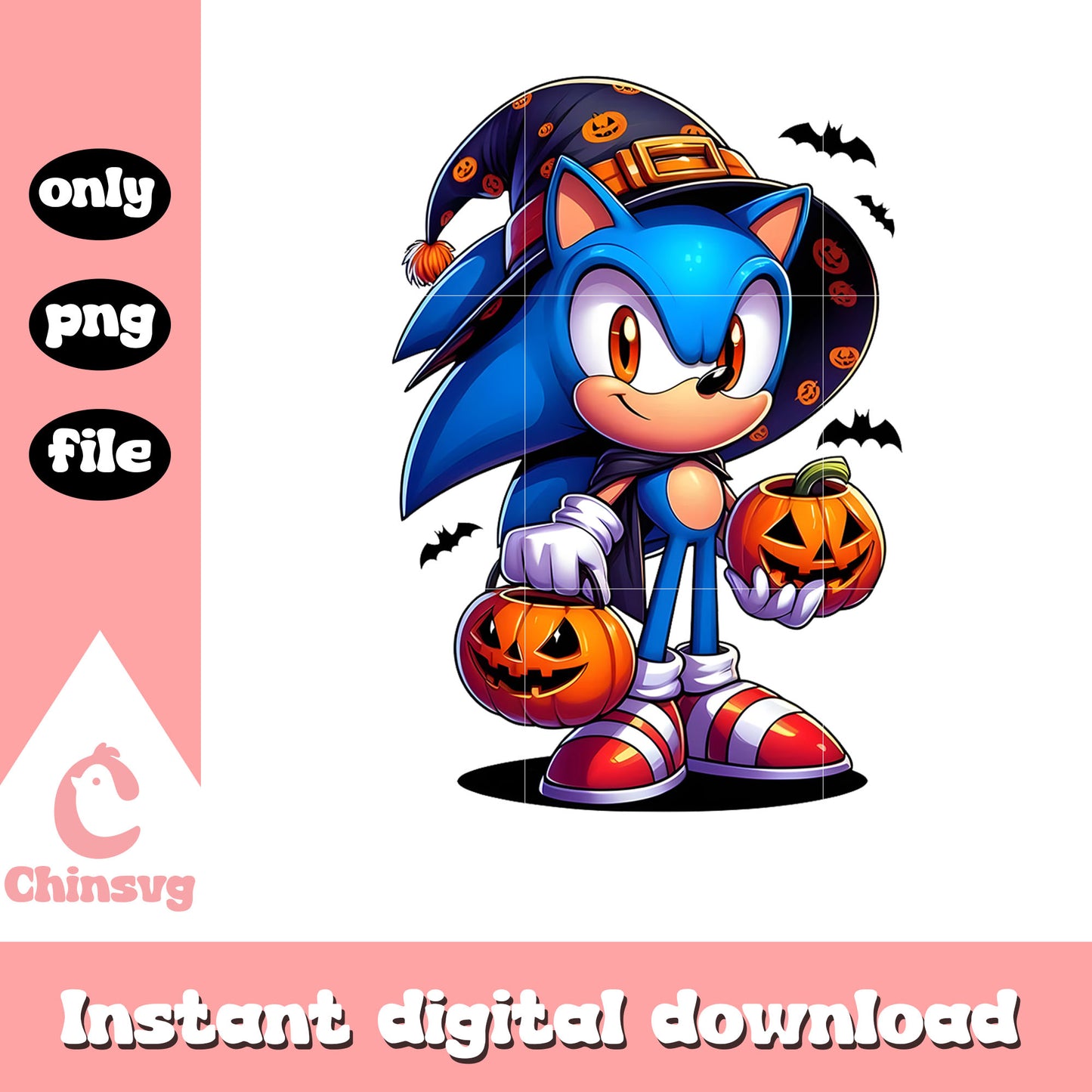 Sonic the hedgehog pumpkin halloween png, halloween sonic png