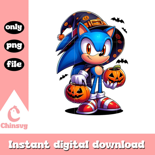 Sonic the hedgehog pumpkin halloween png, halloween sonic png