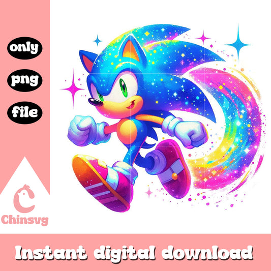 Sonic watercolor splash design png, sonic in the hedgehog png