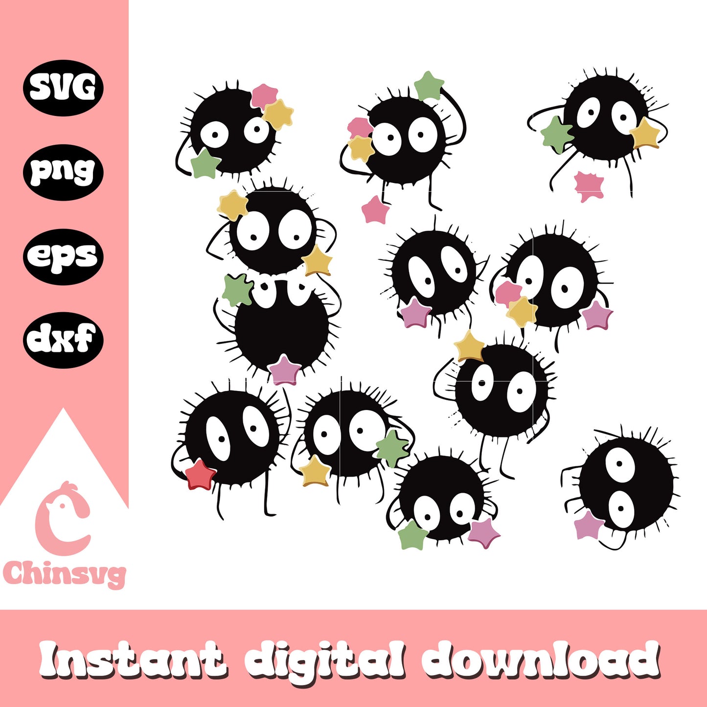 Soot sprites anime design svg, my neighbor totoro svg, anime svg