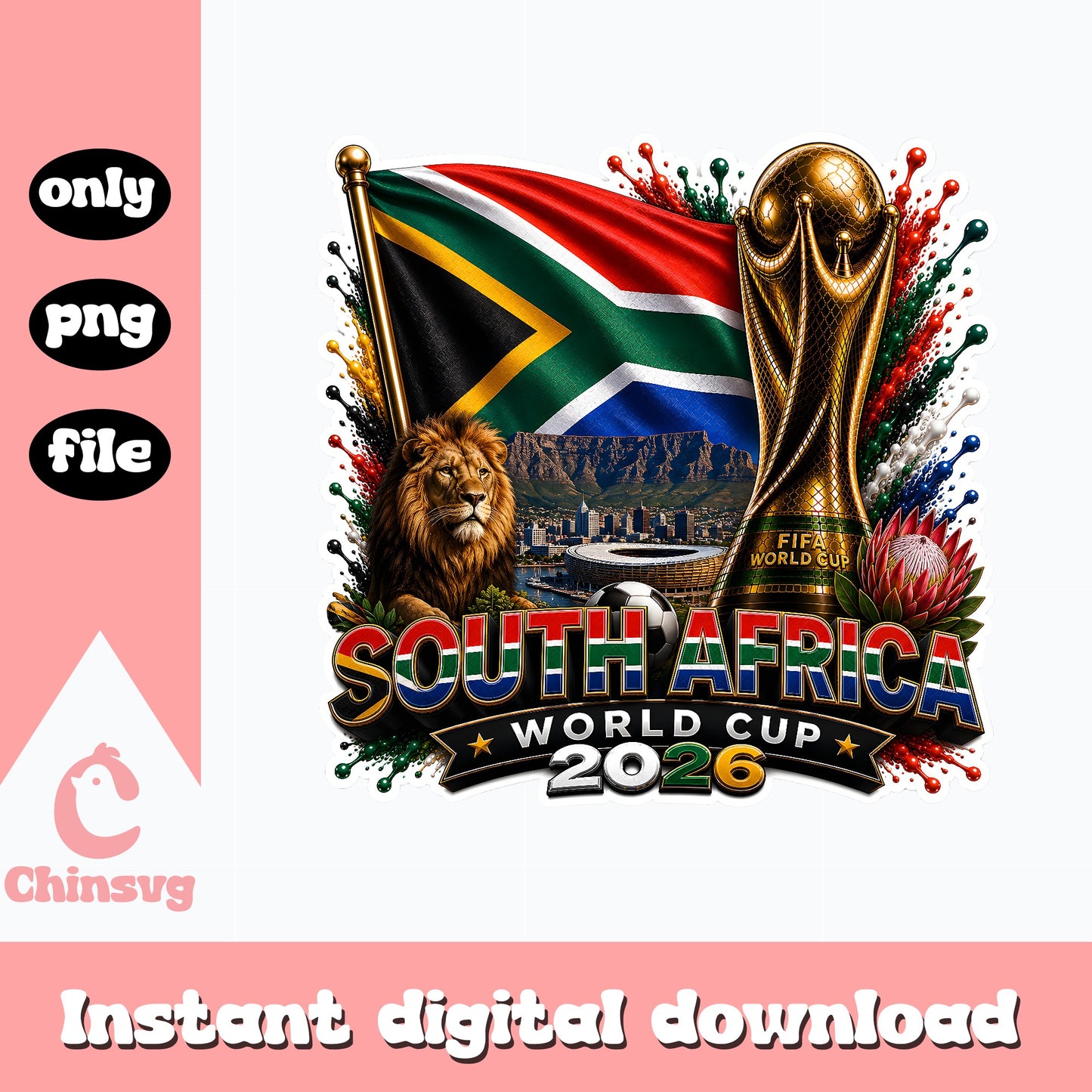 South Africa World Cup 2026 PNG, FIFA Soccer PNG, Football PNG