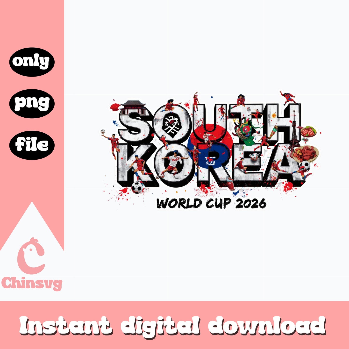 South Korea World Cup 2026 PNG, Soccer Football Fan PNG, Korea PNG