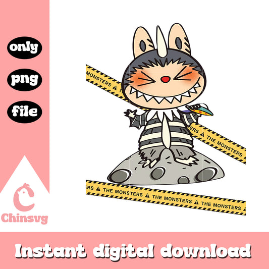 Space monster labubu cute doll design png, labubu clothes png