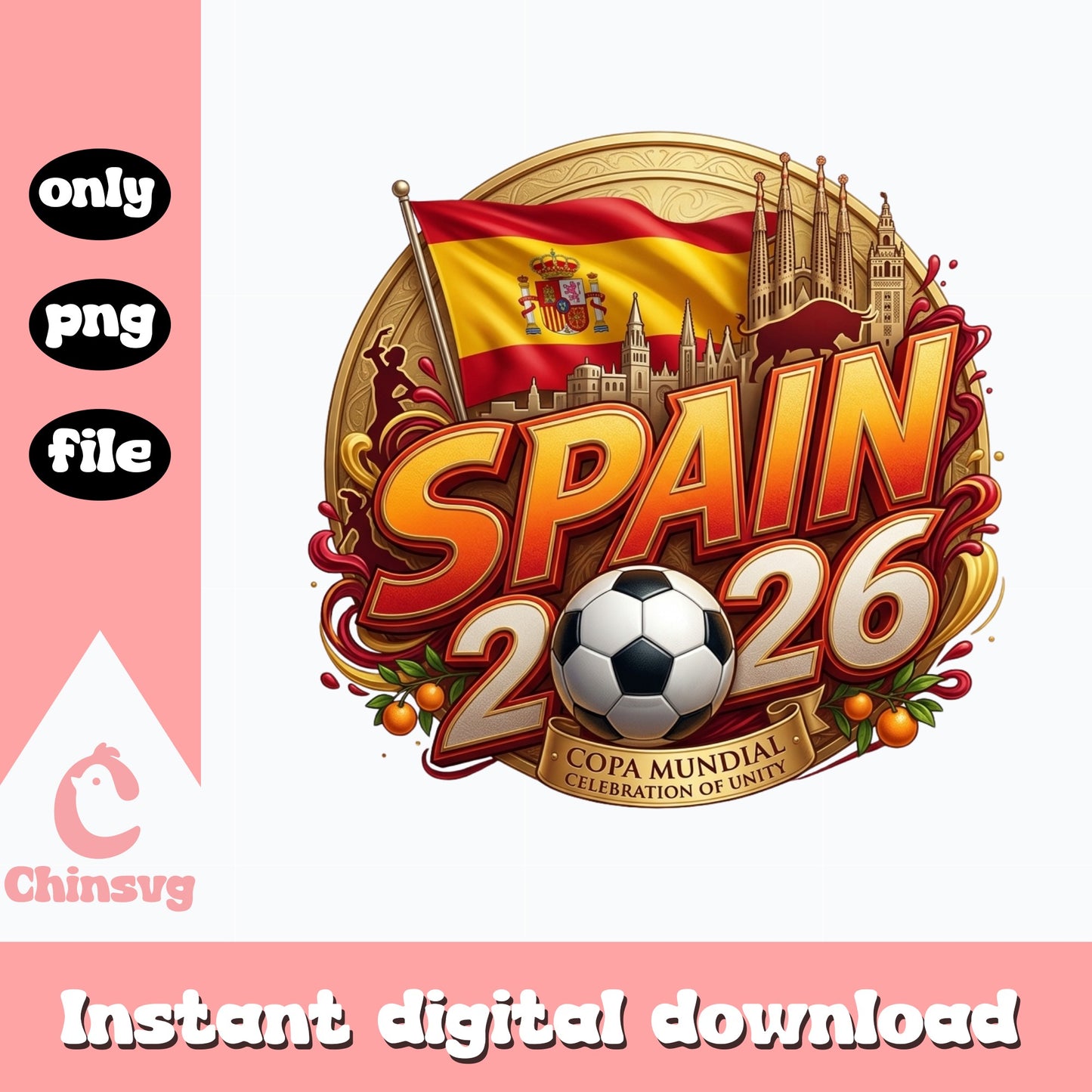 Spain 2026 World Cup PNG, Copa Mundial Soccer PNG, Football PNG