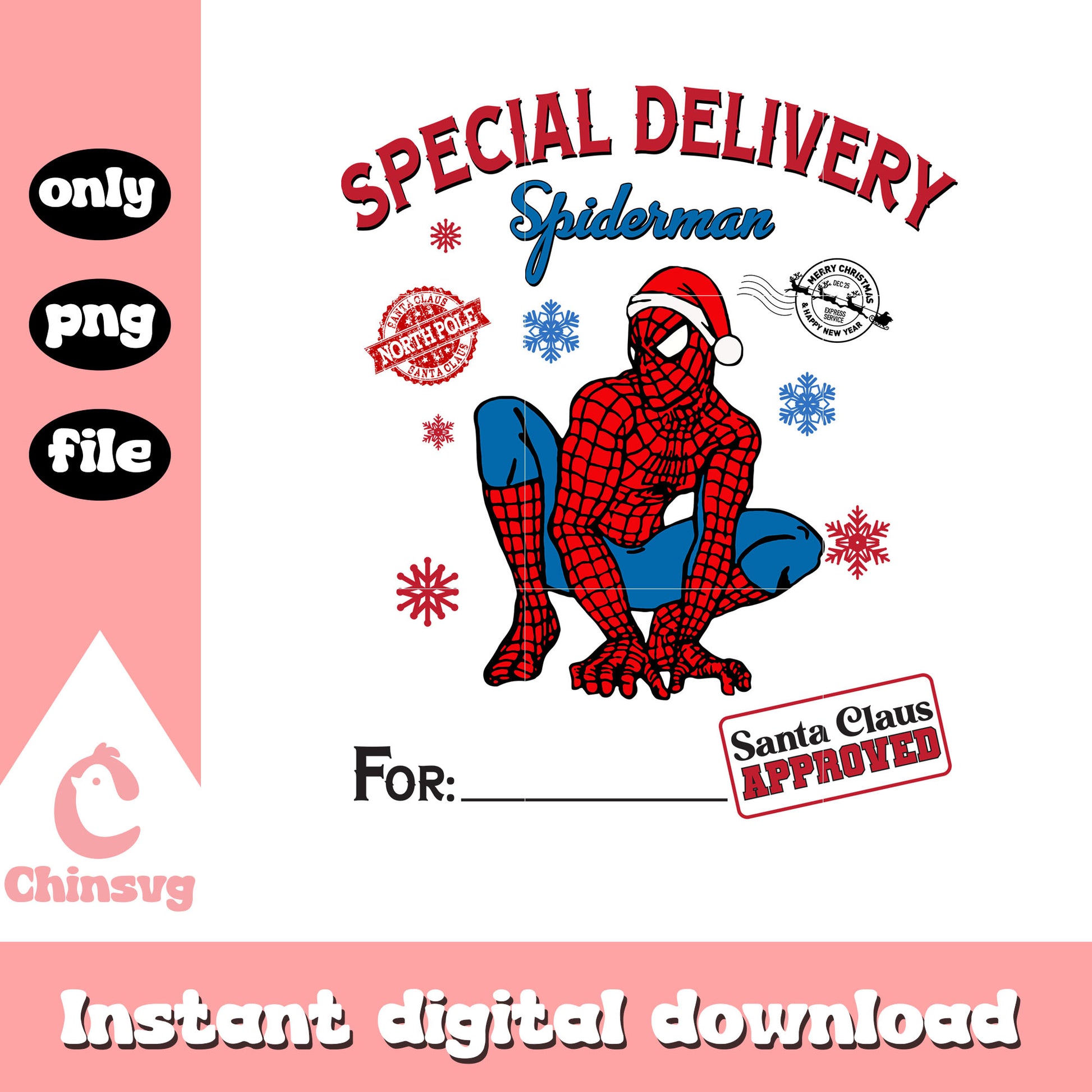 Special delivery spiderman santa claus png, spider man png