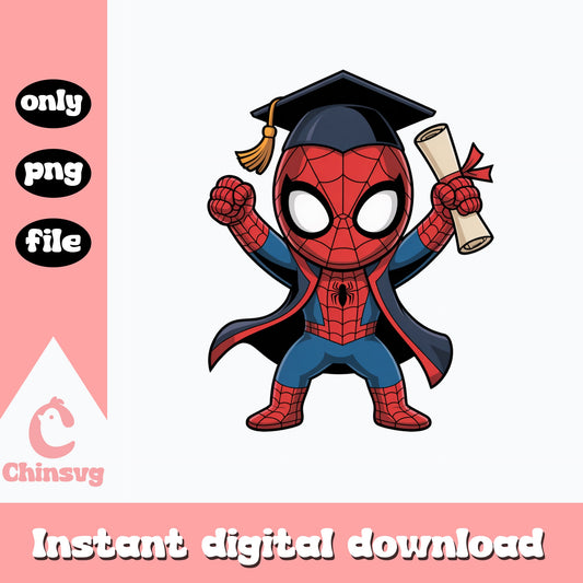 Spiderman Graduation PNG, Superhero Graduate Clipart, Marvel PNG