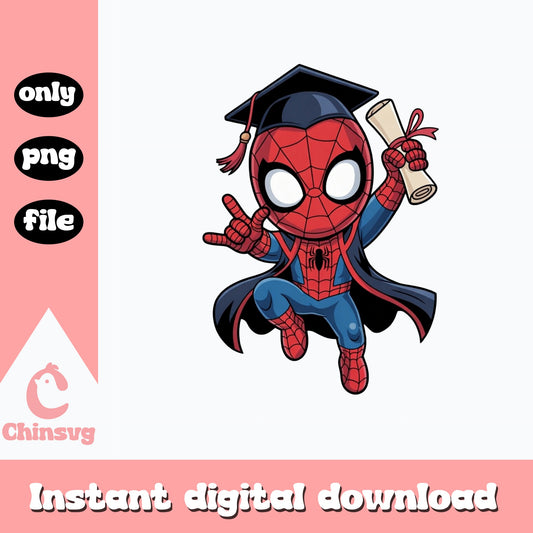 Spiderman Graduation PNG, Superhero Graduate PNG, Marvel PNG