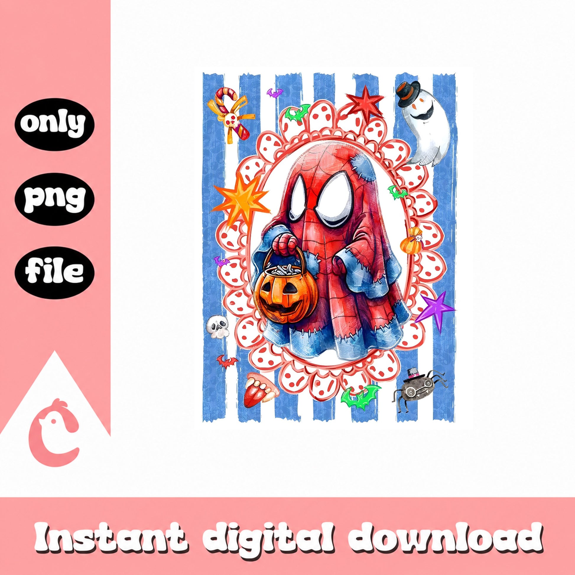 Spiderman Halloween PNG, Trick Or Treat Clipart, Sublimation PNG