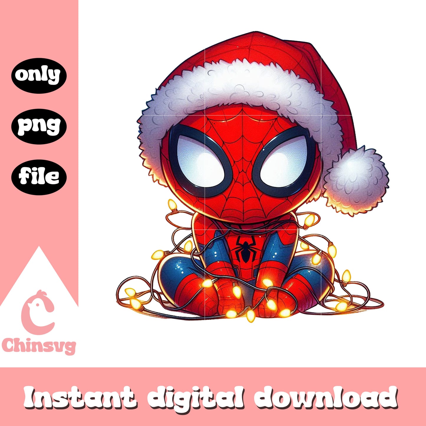 Spider man and christmas lights png, spirit christmas png