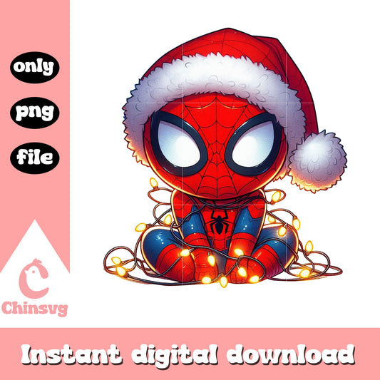 Spider man and christmas lights png, spirit christmas png