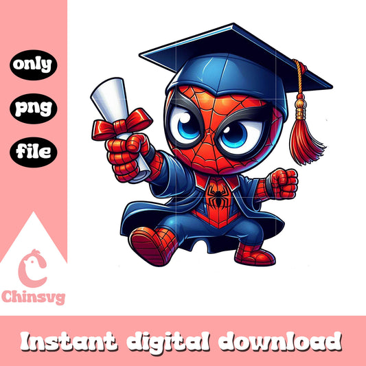 Spiderman chibi design graduation day png, spider man png