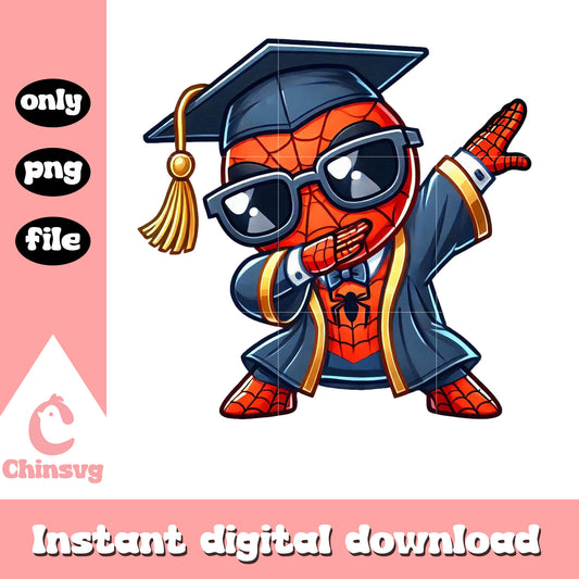 Spiderman chibi graduation day png, spiderman marvel png