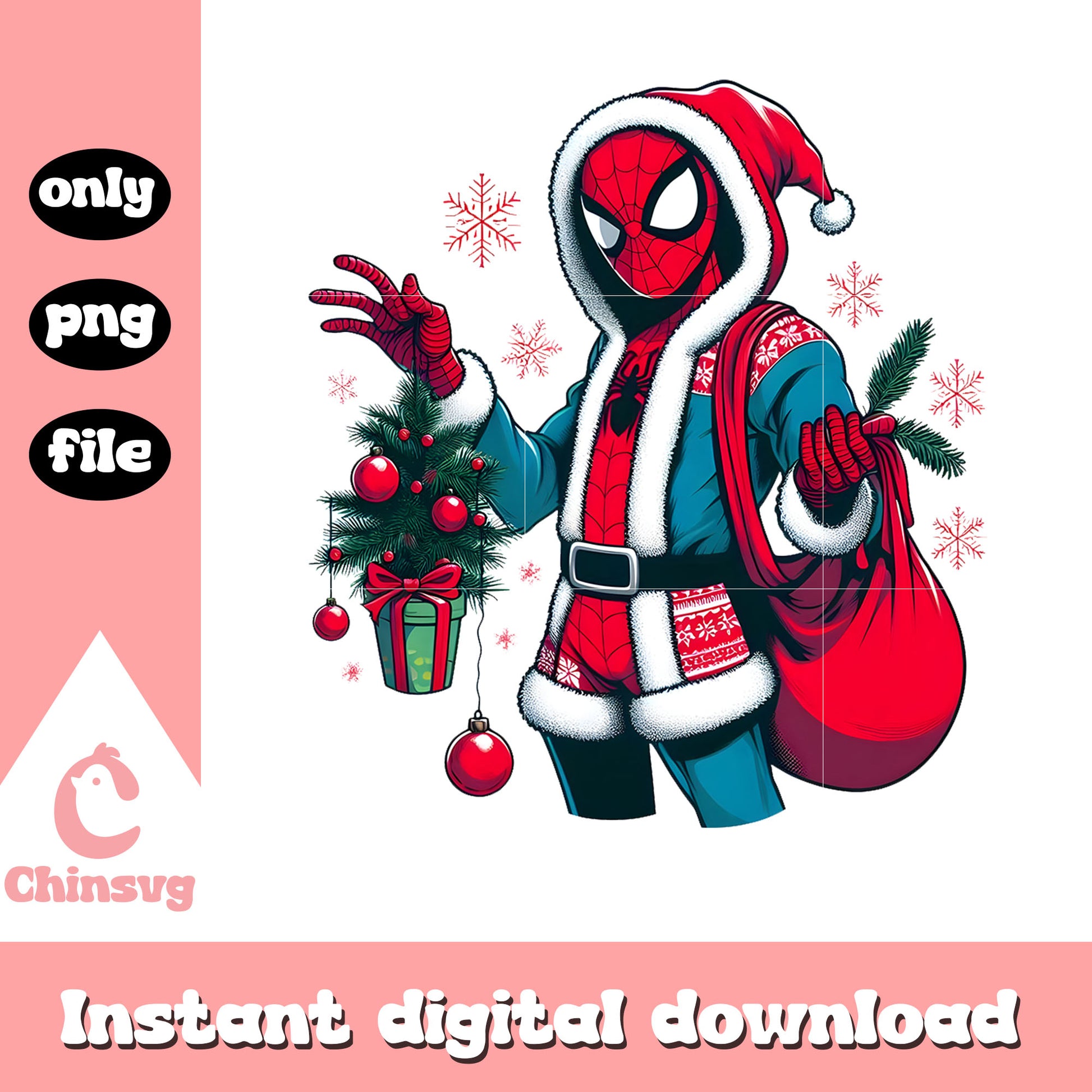 Spider man christmas presents  design png, spider man png