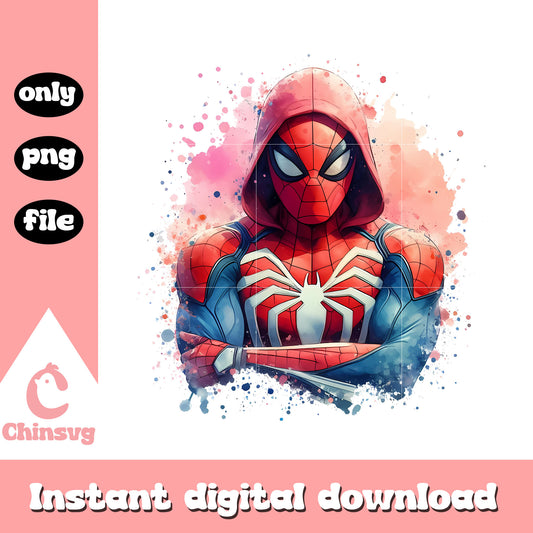 Spiderman hero splatter effect design png, spiderman character png