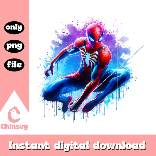 Spiderman marvel splatter effect art png, spiderman marvel movie png