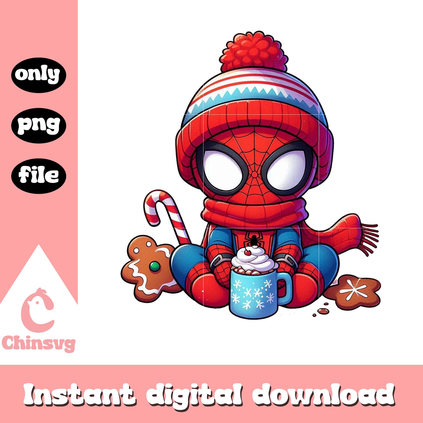 Spider man merry christmas design png, christmas eve png