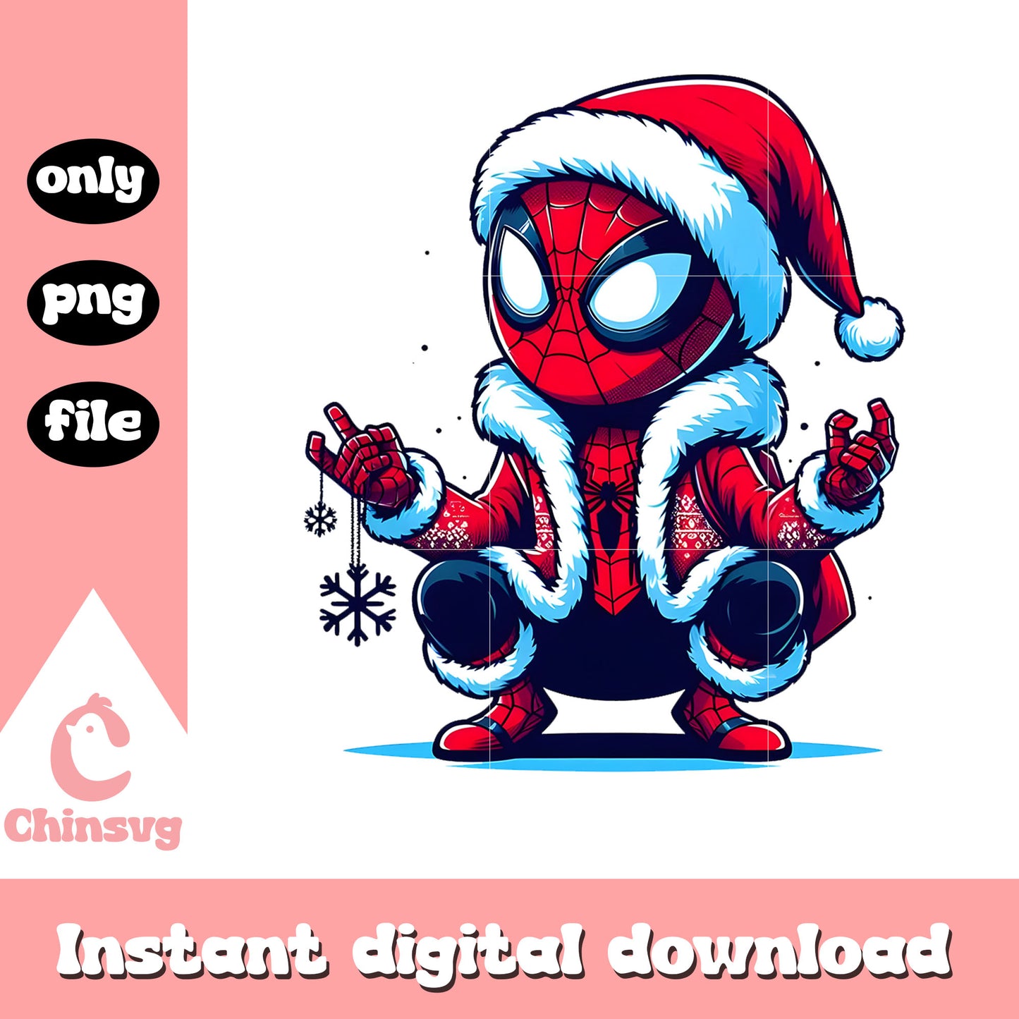 Spider man on christmas day png, christmas eve png