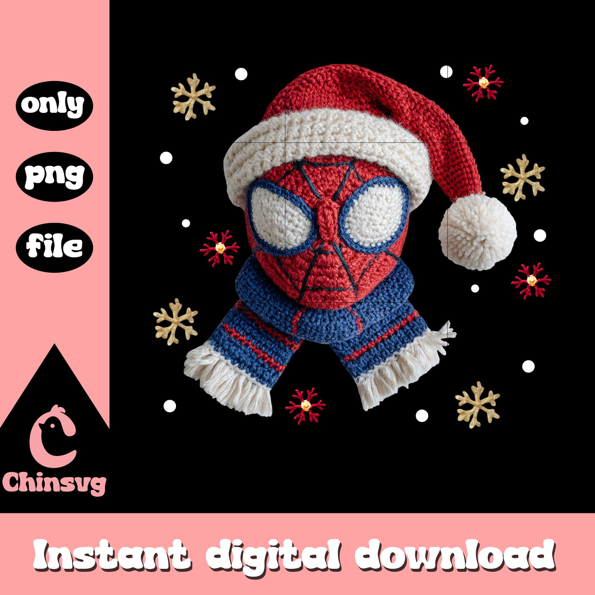 Spiderman santa hat crochet png, avengers team png