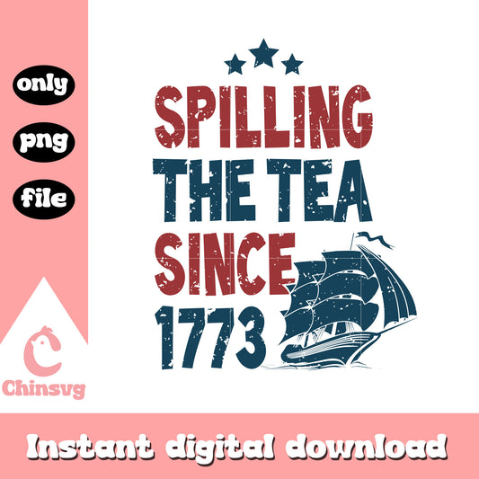 Spilling the tea since 1773 png, ship retro clipping png